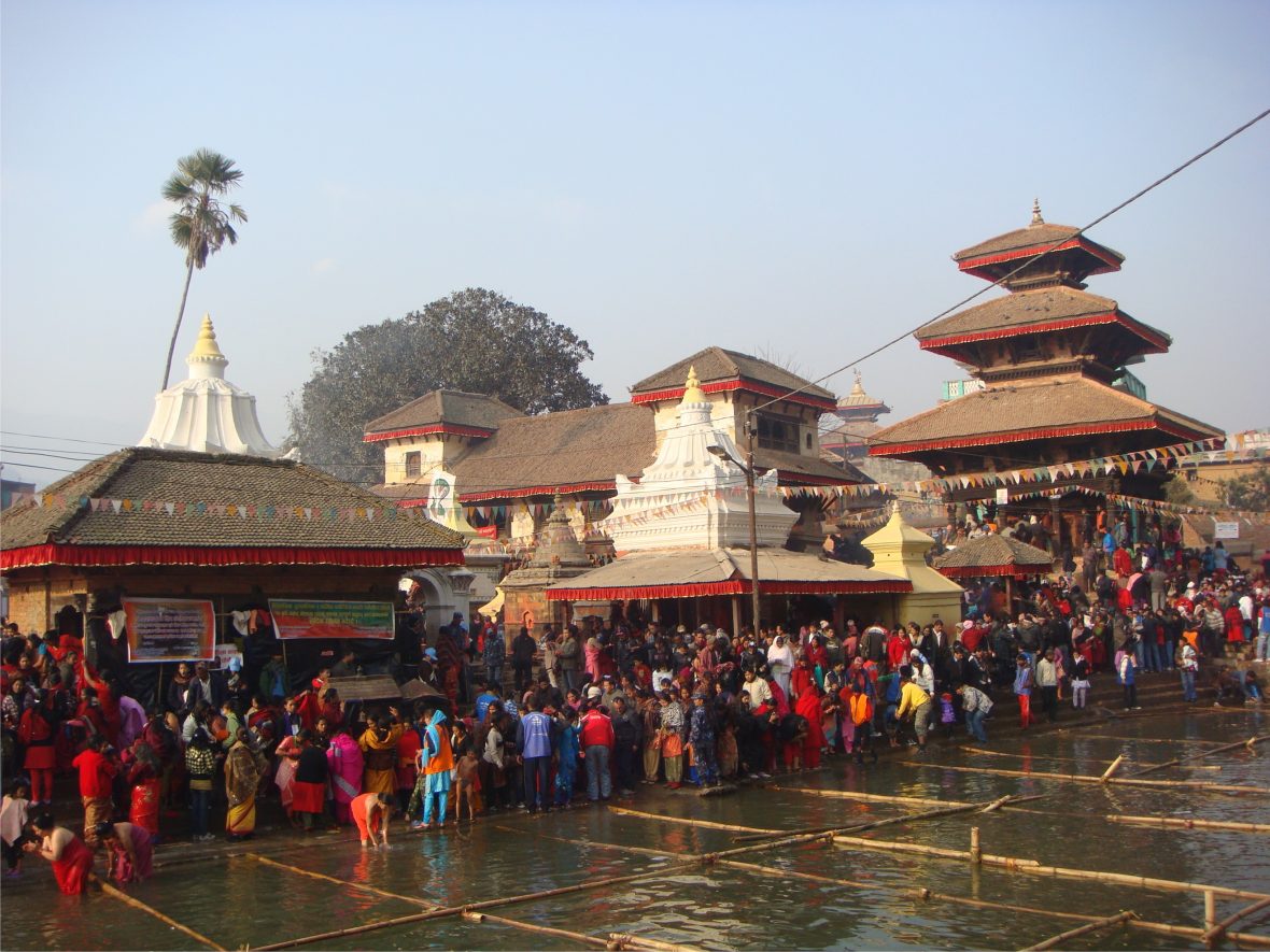 Devotees in line for the procession of Makar Mela