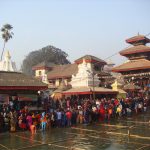 Devotees in line for the procession of Makar Mela
