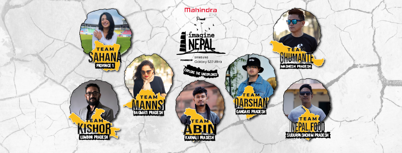 Poster depicting imagine nepal team and their respective province